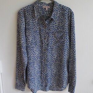 Juicy Couture Blouse - Medium - Vintage - Blue/White - Long Sleeve Silky (434)